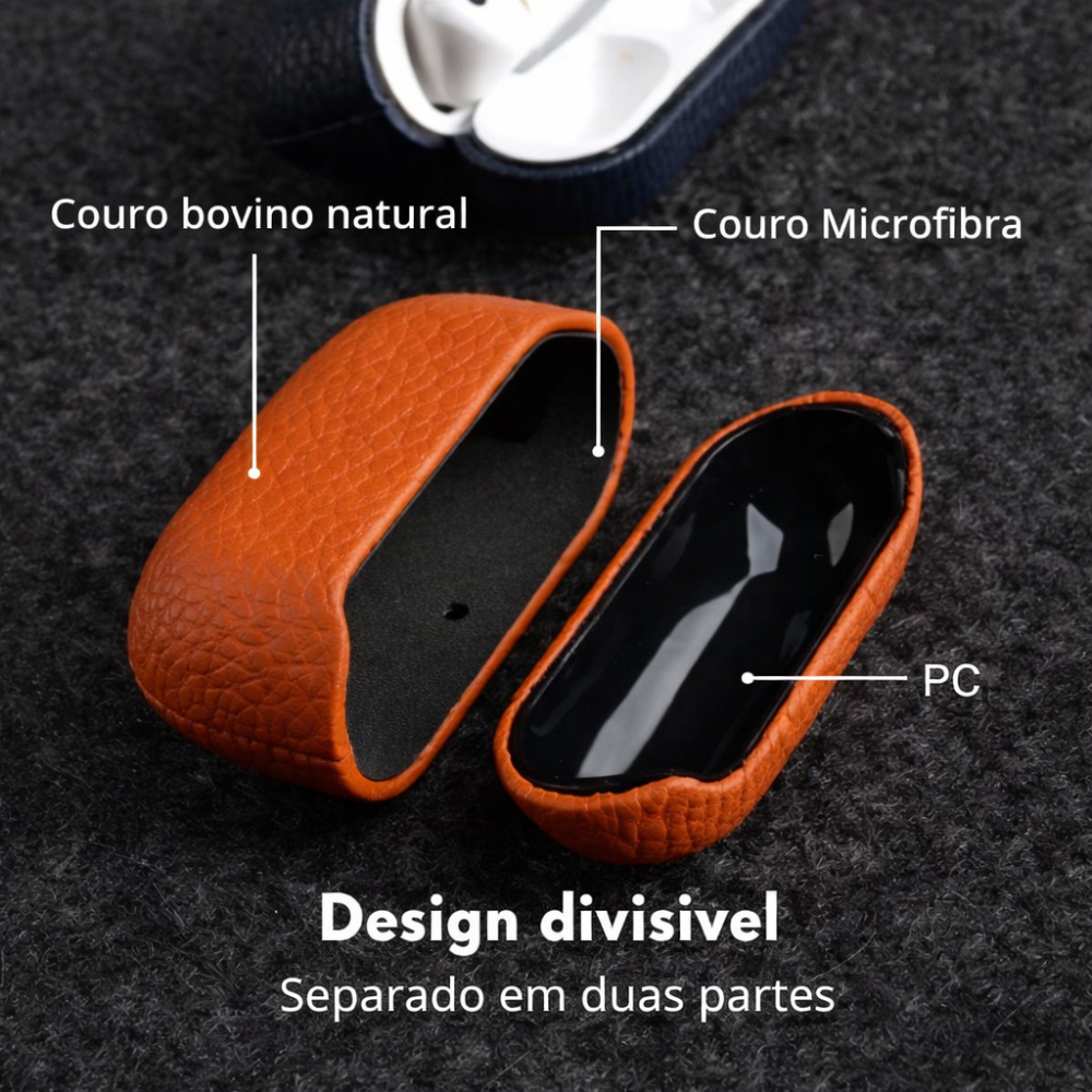 Case em Couro Natural Full-Grain | AirPods Pro