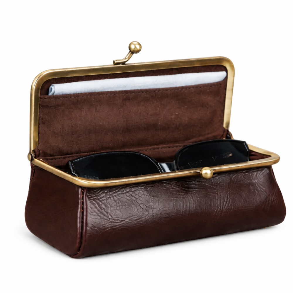 Estojo para Óculos em Couro Natural | Design Clássico