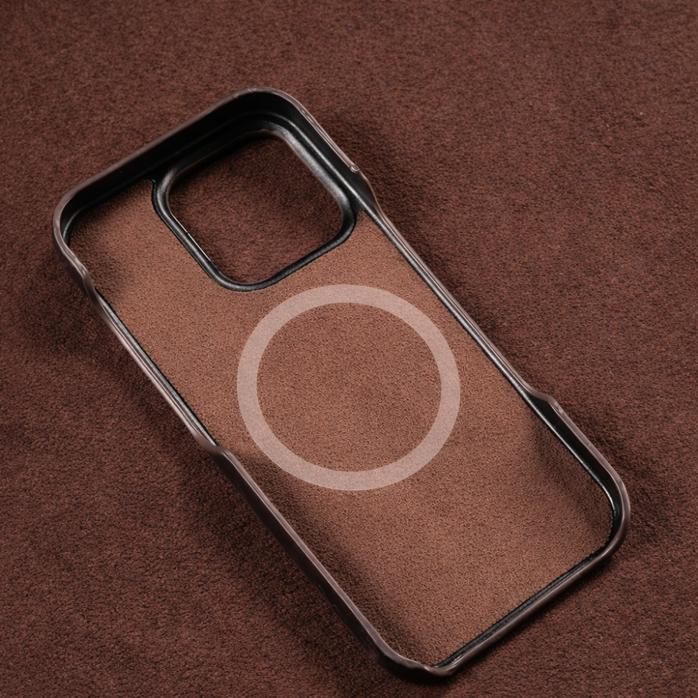 Case MagSafe Minimalista | Couro Premium para iPhone