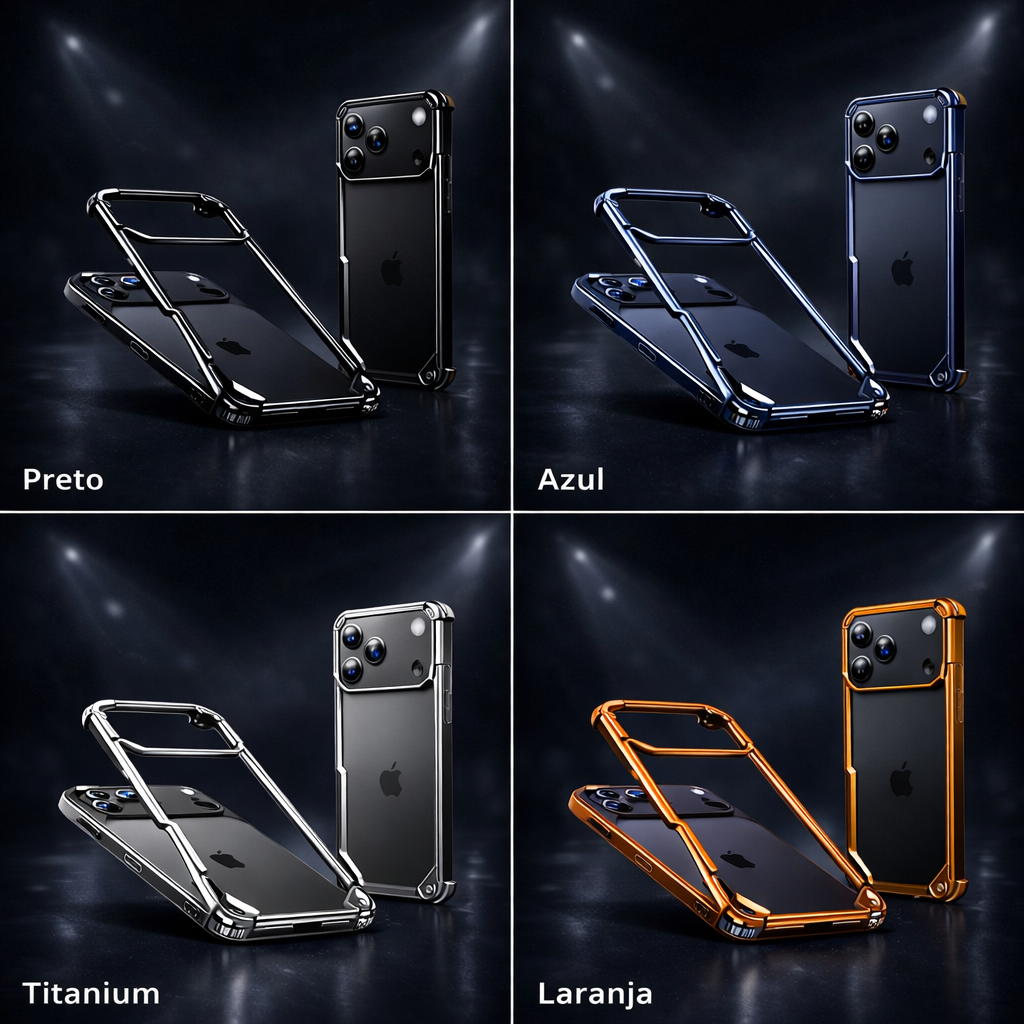 Case Metálica de Luxo para iPhone | Design Ultra Minimalista