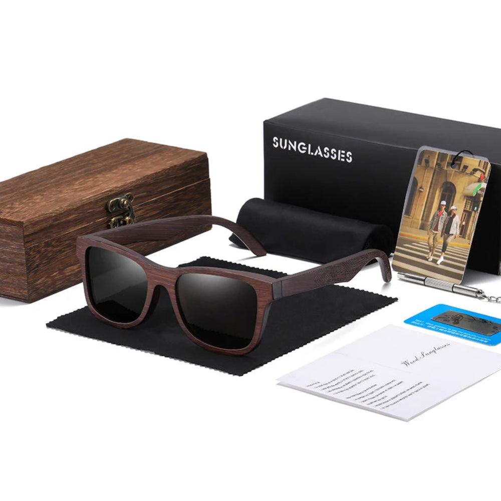Óculos de Sol em Madeira Natural com Lentes Polarizadas | Artesanal Exclusivo