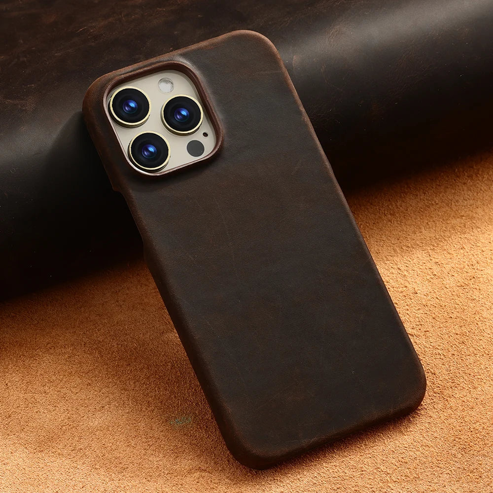 Case MagSafe Minimalista | Couro Premium para iPhone
