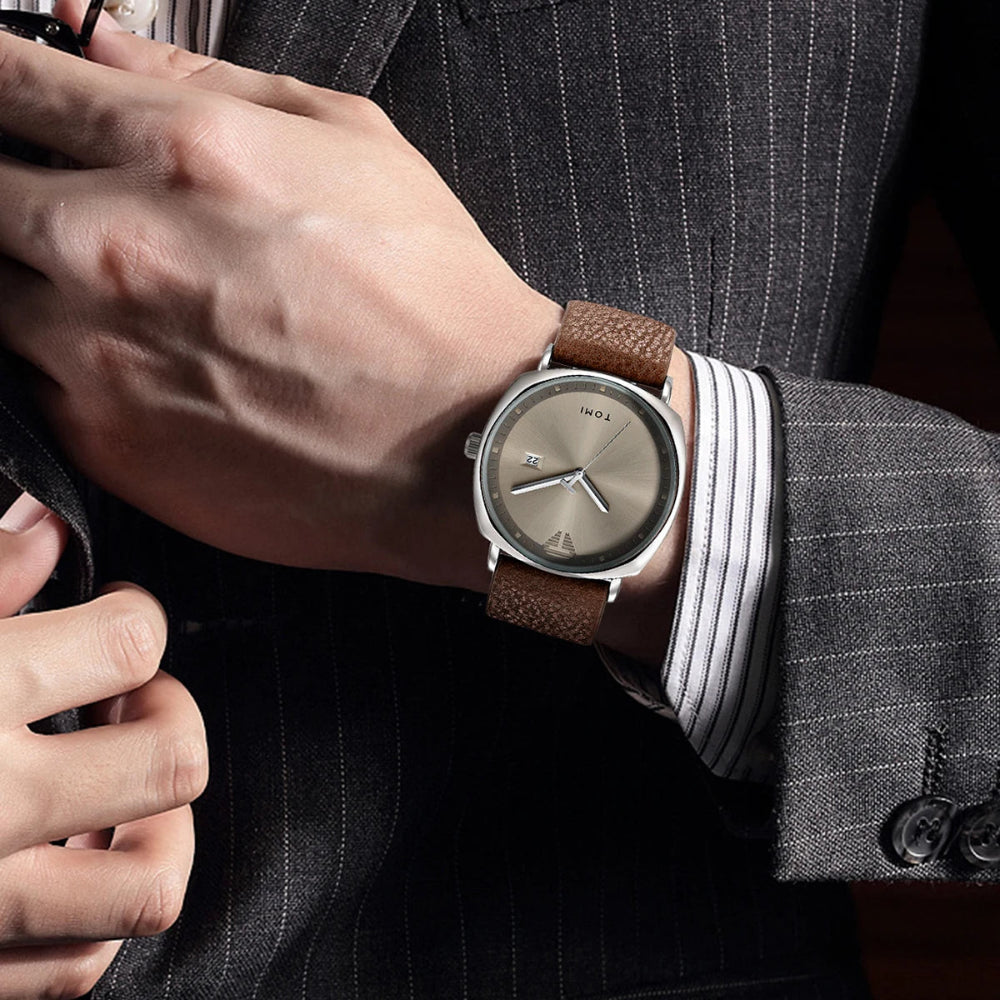 Relógio Masculino Signature em Couro | Calendário Quartz