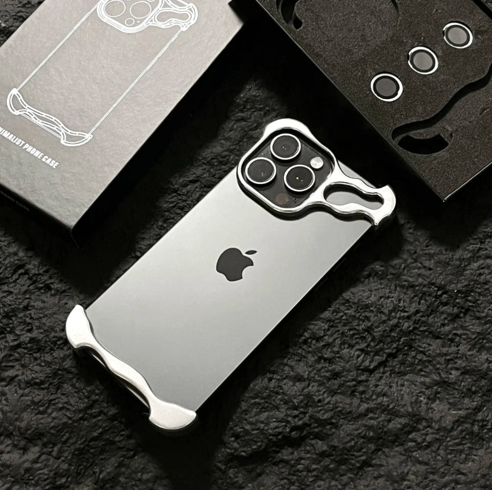 Case em Alumínio Premium | Borda Metálica e Proteção de Câmera para iPhone