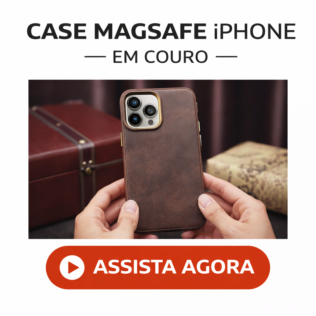 Case MagSafe Minimalista | Couro Premium para iPhone